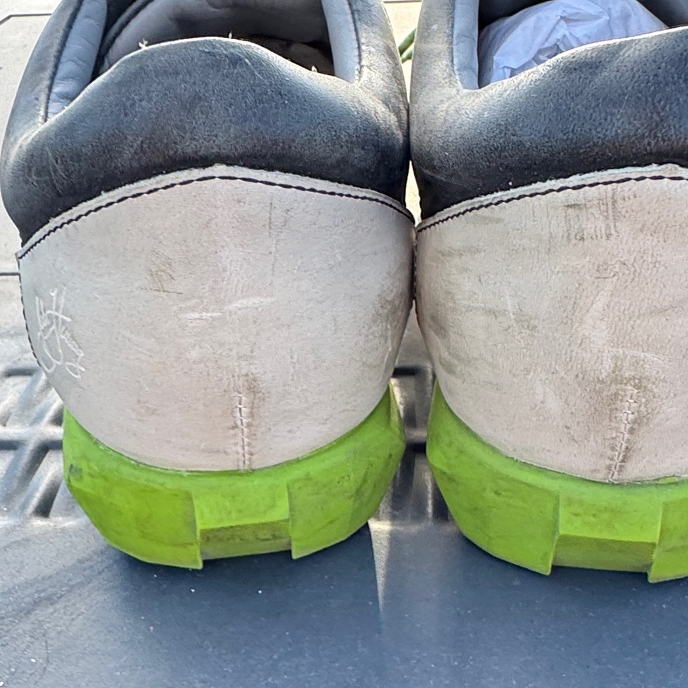 John Fluevog Black and White Sneakers with Green Laces - Picture 3 of 5